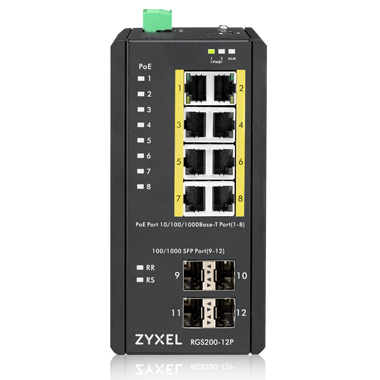 Коммутатор Zyxel RGS200-12P-ZZ0101F 8G 4SFP 8PoE+ 240W управляемый